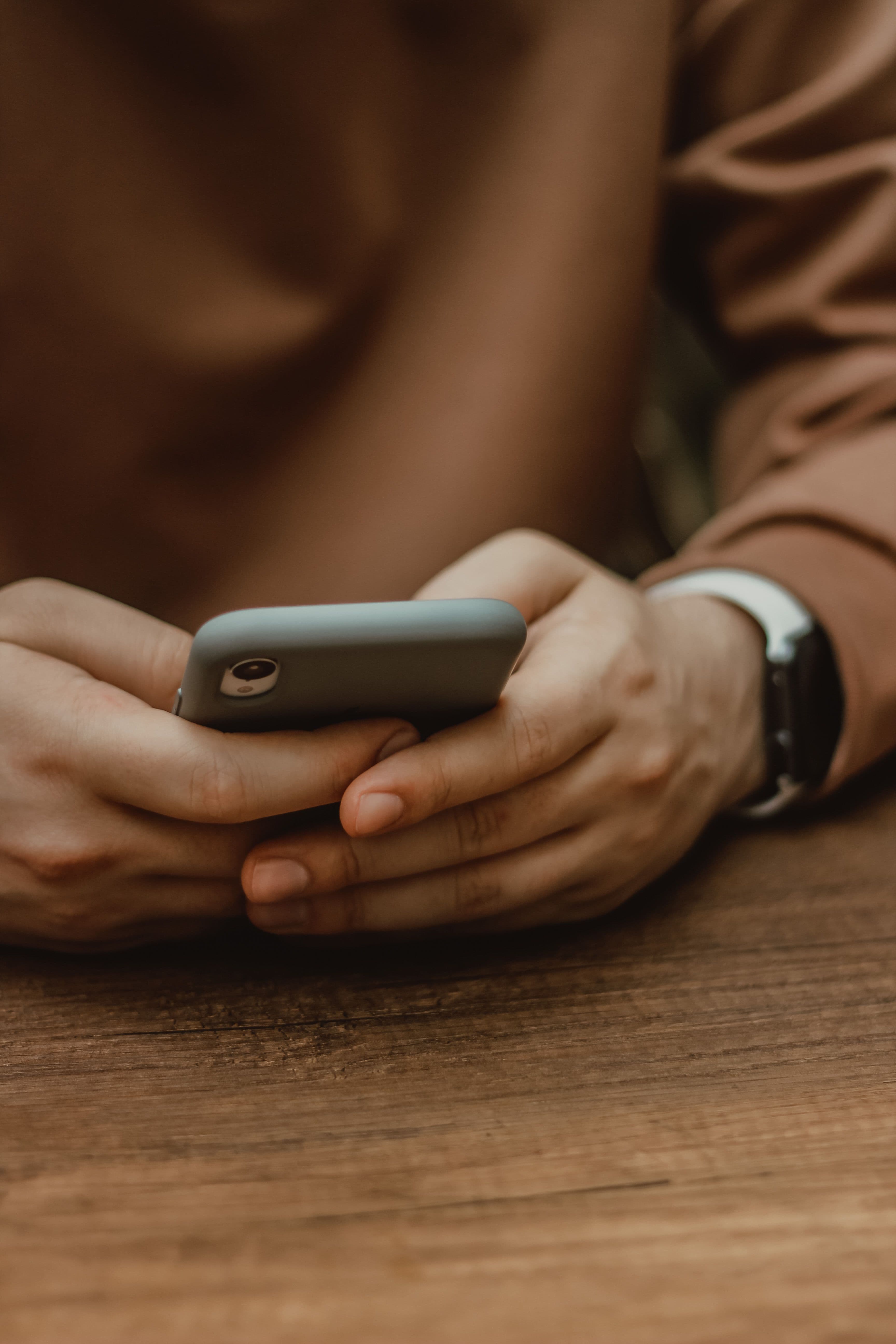 Student browsing on a phone